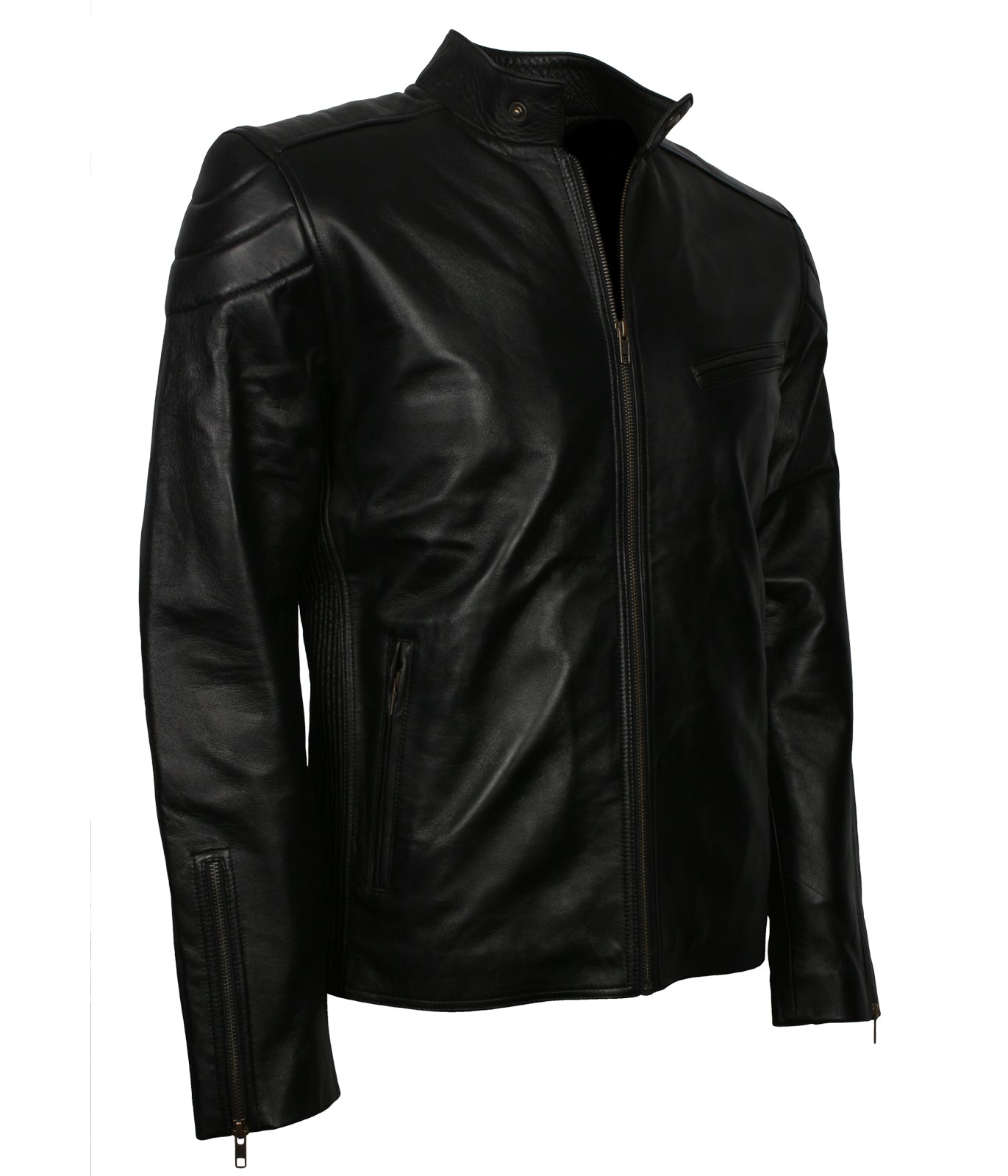 Biker Black Motorcycle Leather Jacket