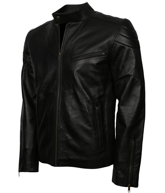 Biker Black Motorcycle Leather Jacket