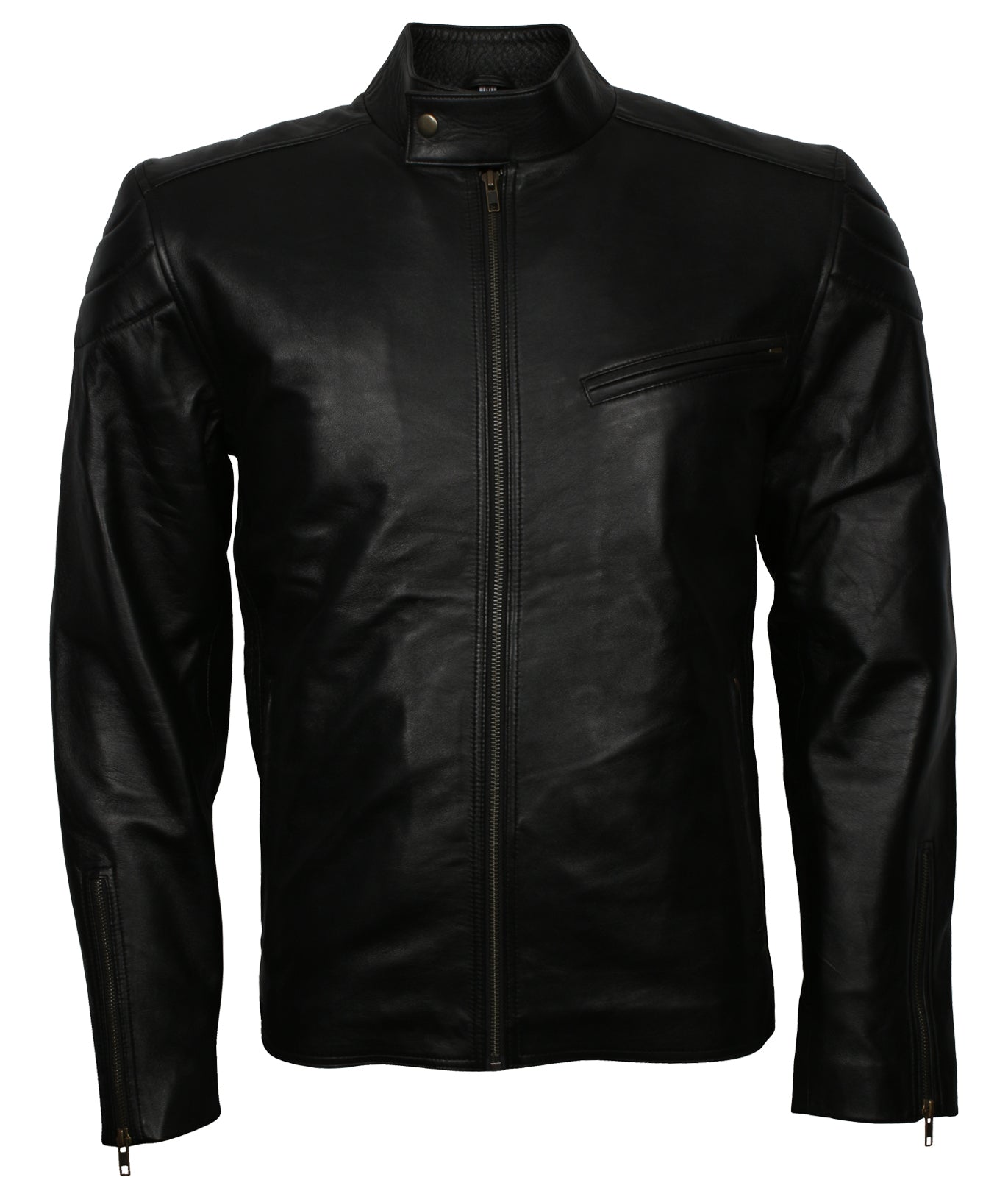 Biker Black Motorcycle Leather Jacket