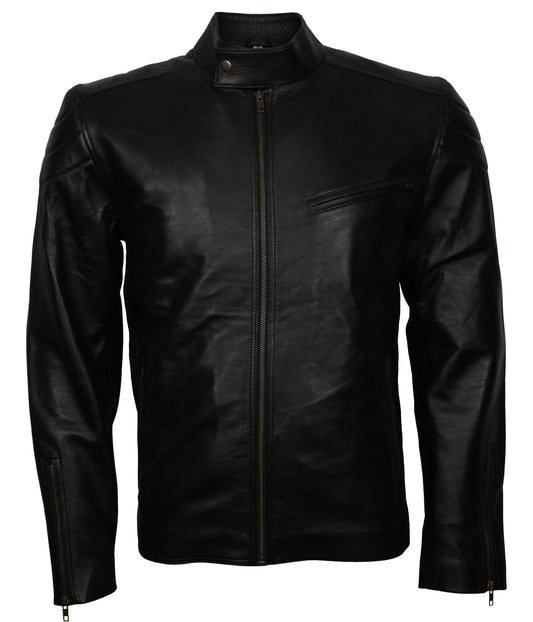 Biker Black Motorcycle Leather Jacket