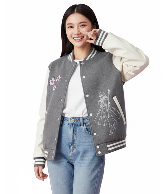 Japanese Sakura Varsity Jacket