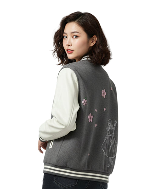 Japanese Sakura Varsity Jacket
