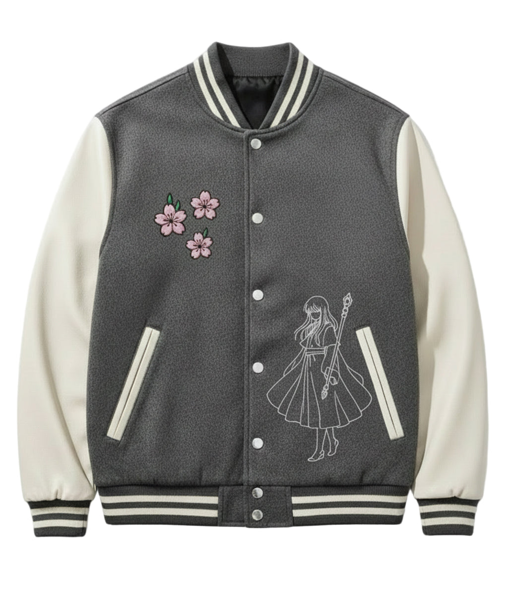 Japanese Sakura Varsity Jacket