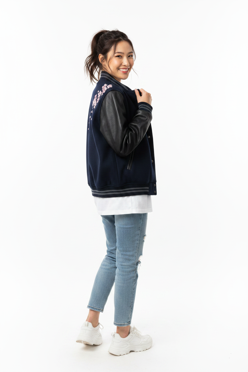 Cherry Blossom Varsity Jacket