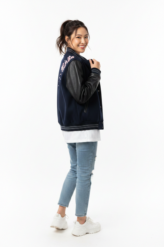 Cherry Blossom Varsity Jacket