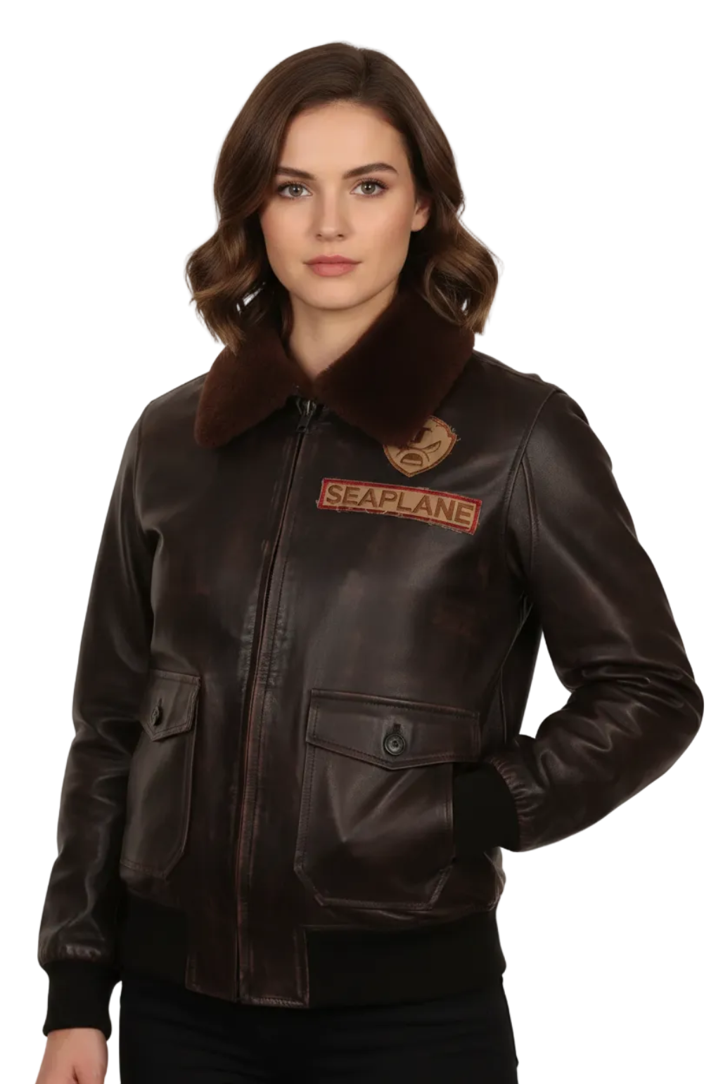 Sea Plane Naval Aviator Waxed Leather Jacket