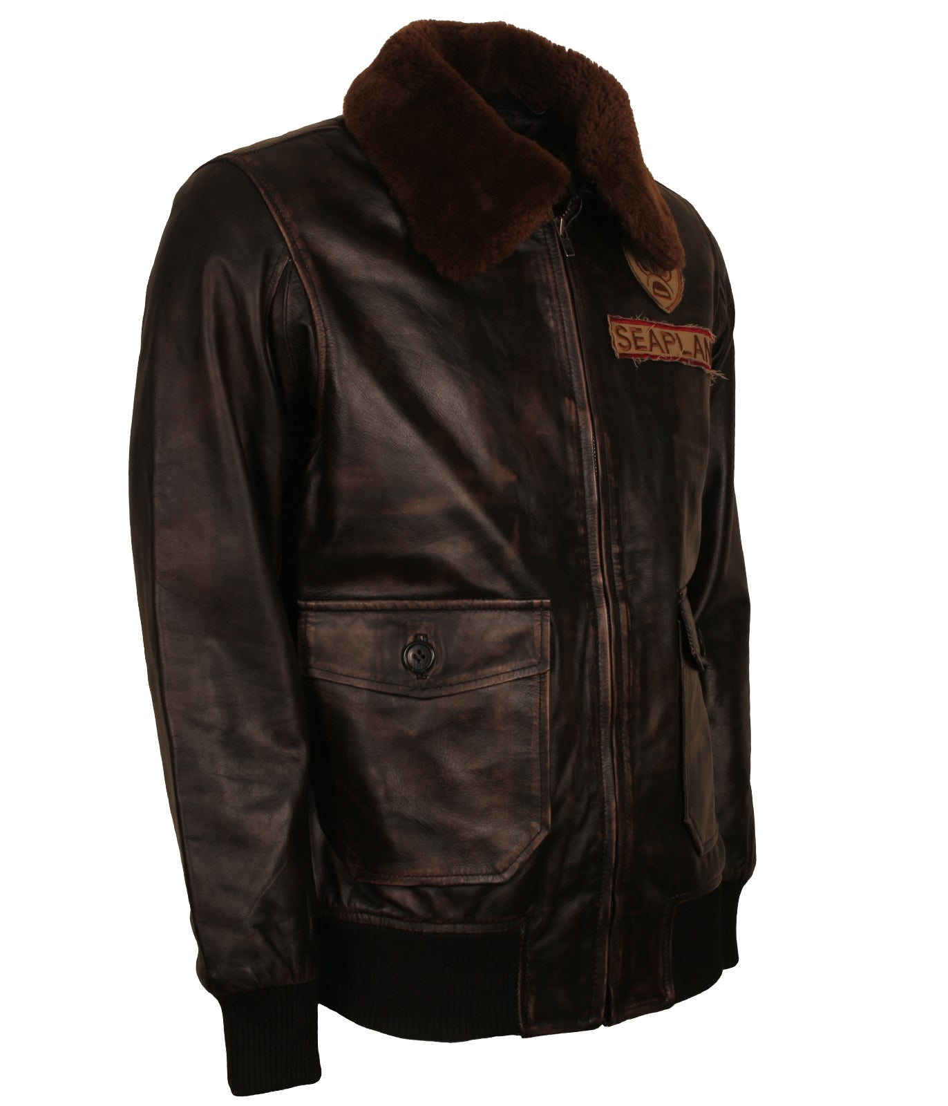 Sea Plane Naval Aviator Waxed Leather Jacket
