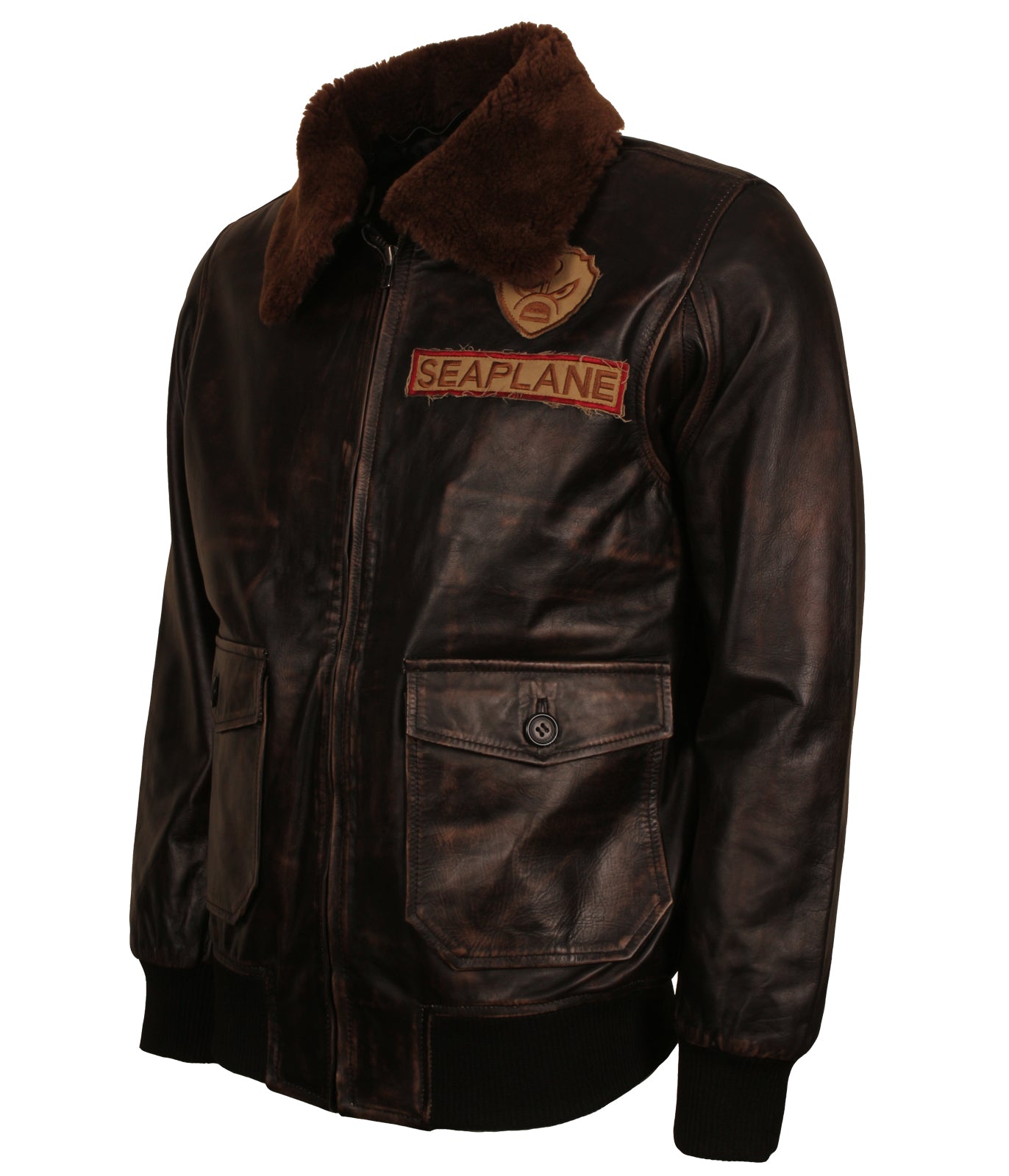 Sea Plane Naval Aviator Waxed Leather Jacket
