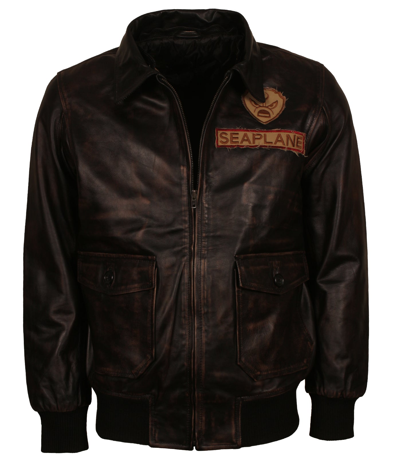 Sea Plane Naval Aviator Waxed Leather Jacket