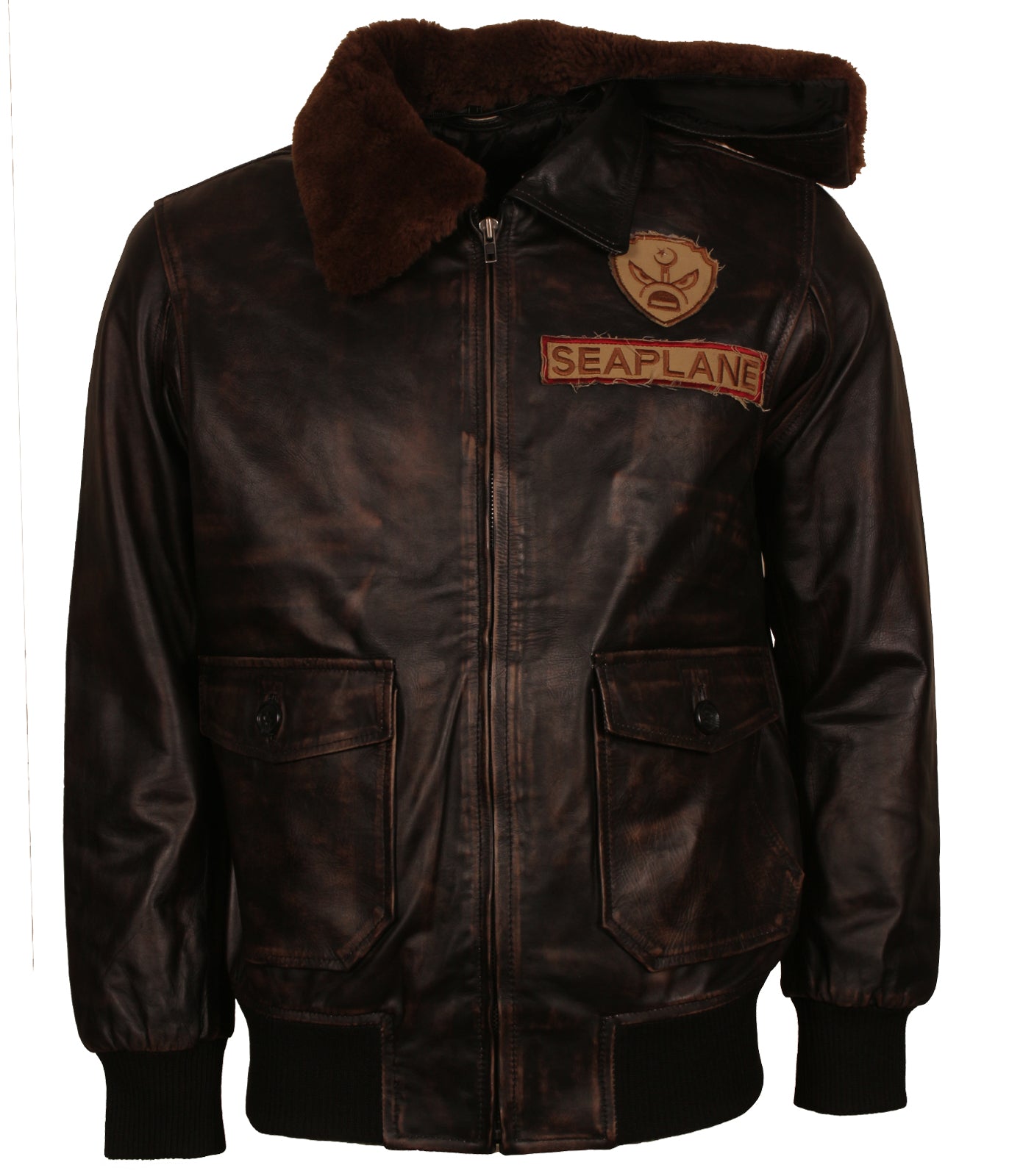 Sea Plane Naval Aviator Waxed Leather Jacket