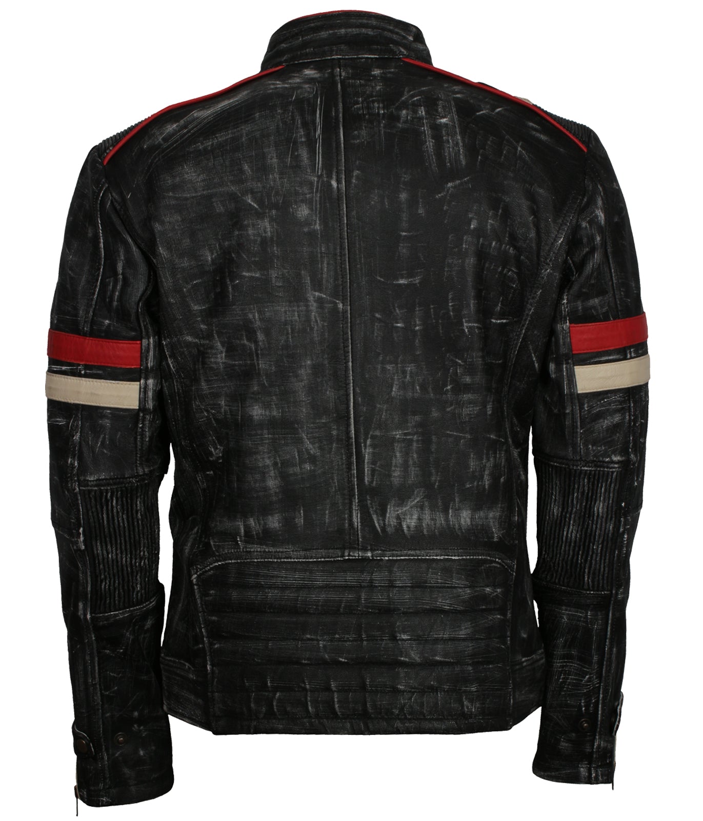 Mens Distressed Leather Biker Jacket