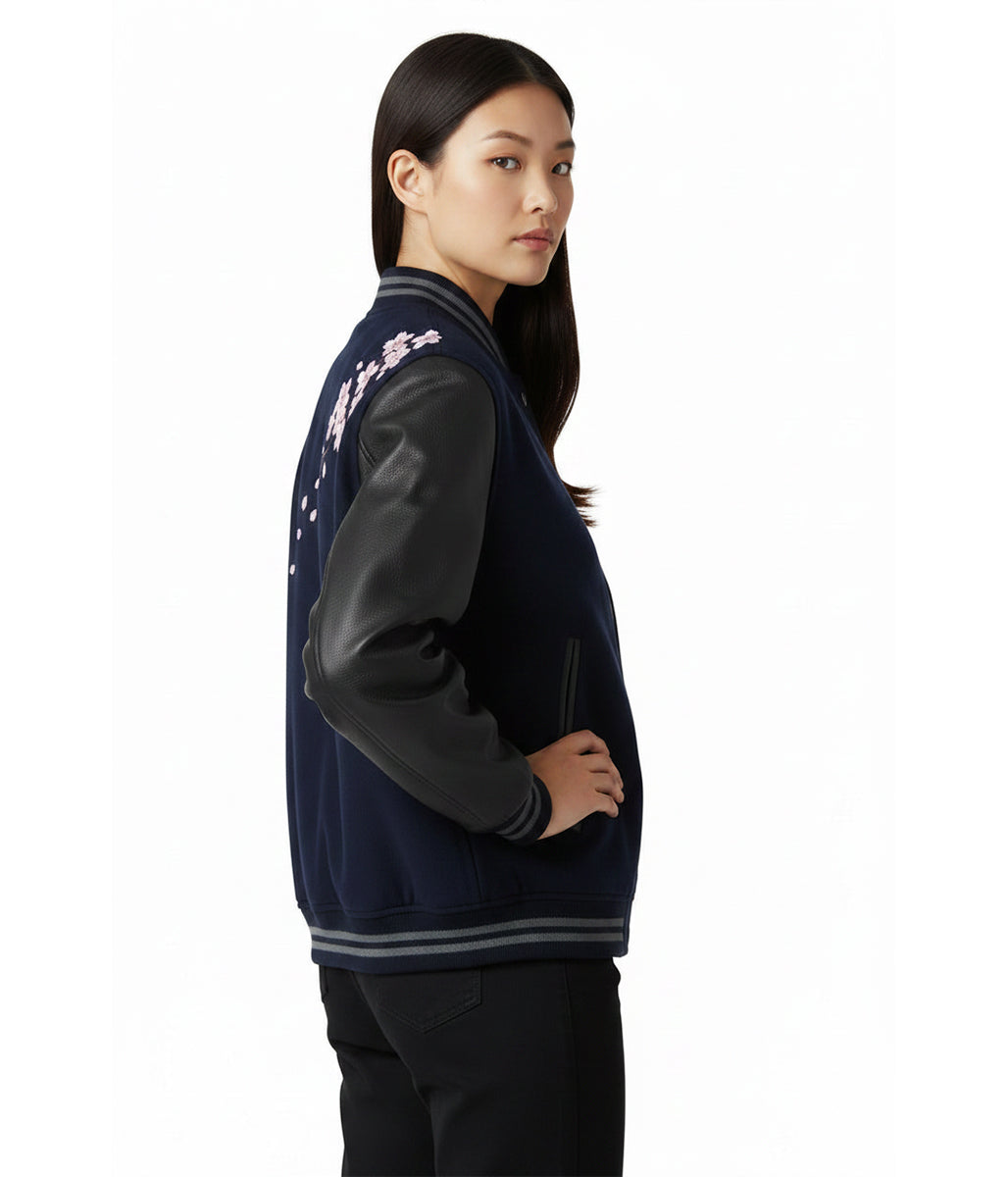 Cherry Blossom Varsity Jacket