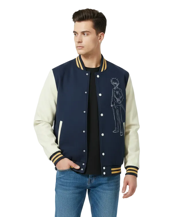 Navy Blue Seraph of the End Fan Varsity Jacket