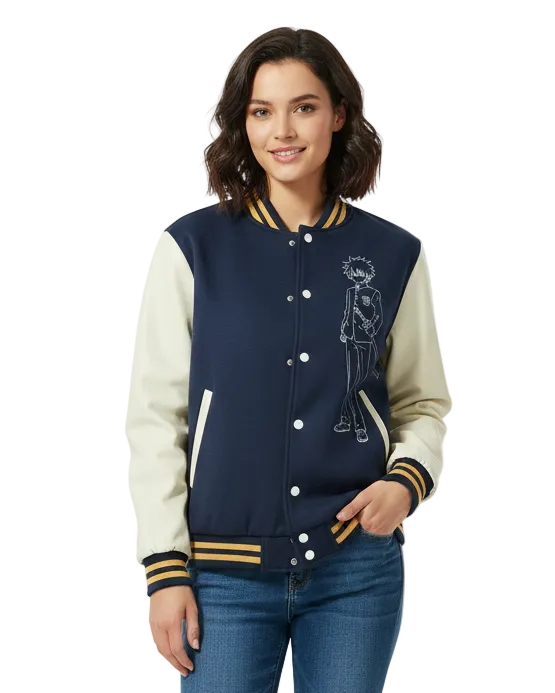 Navy Blue Seraph of the End Fan Varsity Jacket